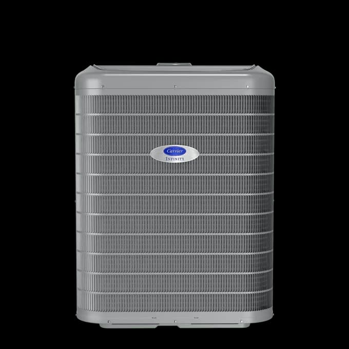 Carrier Infinity 21 Ultimate Cold Climate heat pump 27VNA1 front view