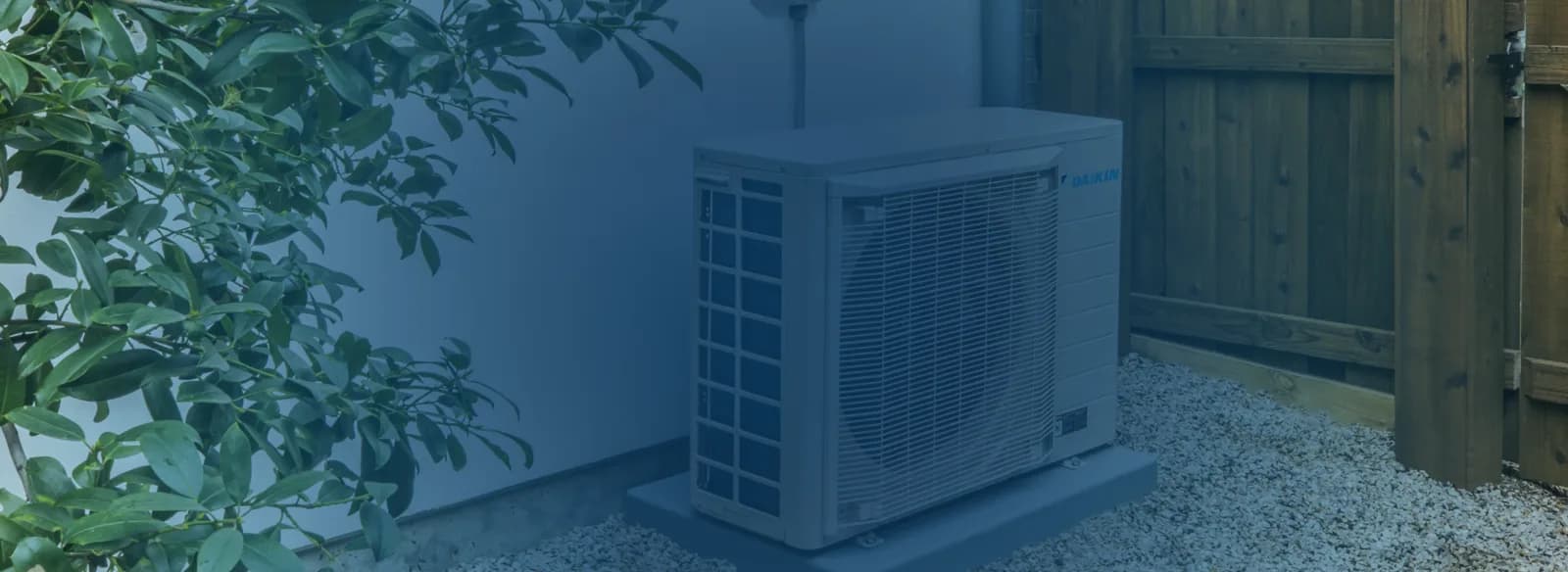Daikin whole-home heat pump outdoor unit installed at a house